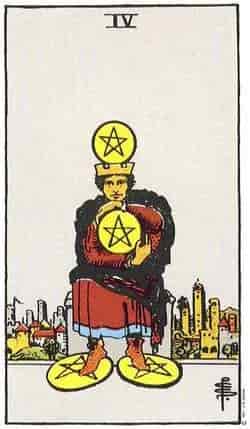펜타클 4 (Four of Pentacles) 타로 카드