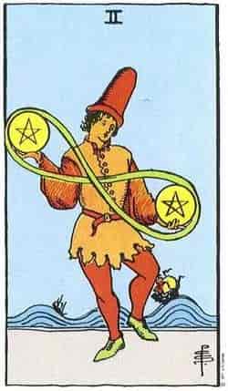 펜타클 2 (Two of Pentacles) 타로 카드