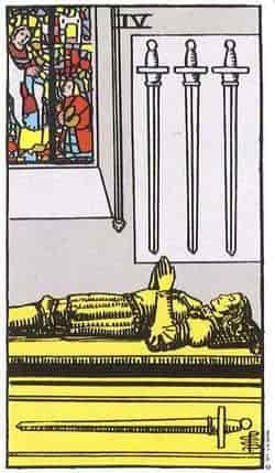 소드 4 (Four of Swords) 타로 카드