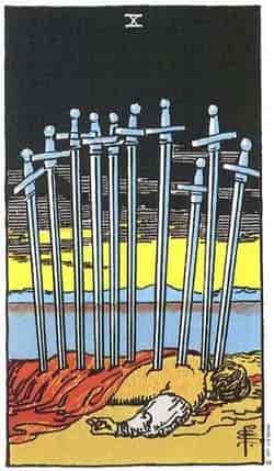 소드 10 (Ten of Swords) 타로 카드