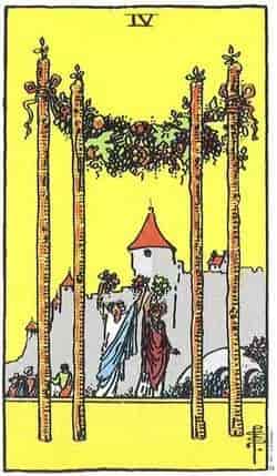 완드 4 (Four of Wands) 타로 카드