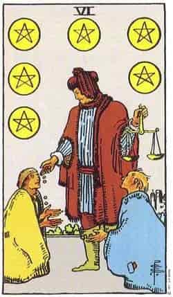 펜타클 6 (Six of Pentacles) 타로 카드