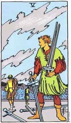 소드 5 (Five of Swords) 타로 카드