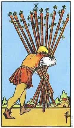완드 10 (Ten of Wands) 타로 카드