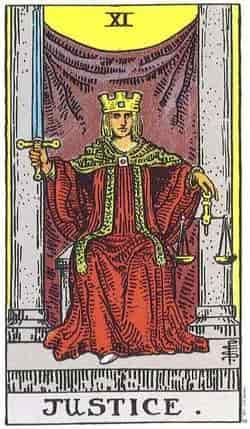 정의 (Justice) 타로 카드