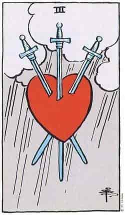 소드 3 (Three of Swords) 타로 카드