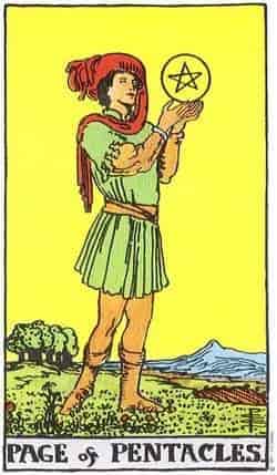 펜타클 시종 (Page of Pentacles) 타로 카드