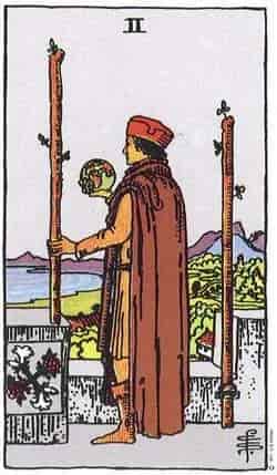 완드 2 (Two of Wands) 타로 카드