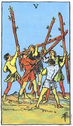 완드 5 (Five of Wands) 타로 카드