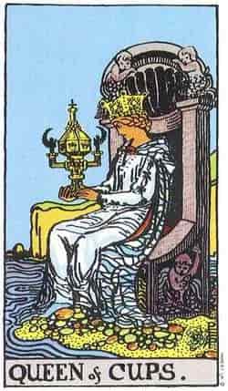 컵 여왕 (Queen of Cups) 타로 카드